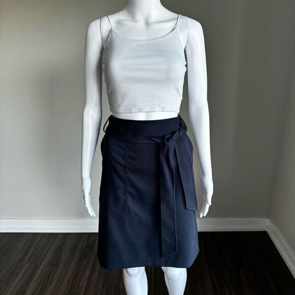Banana Republic Navy Utility Tie-Waist Pencil Skirt - Picture 3 of 7